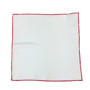 Screen Print Handkerchief Colored Bordered Hand Rolled Linen Custom Print Pocket Square